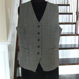 Laura Women Suit Vest Plaid Fully Lined Single Breasted V Neck 16